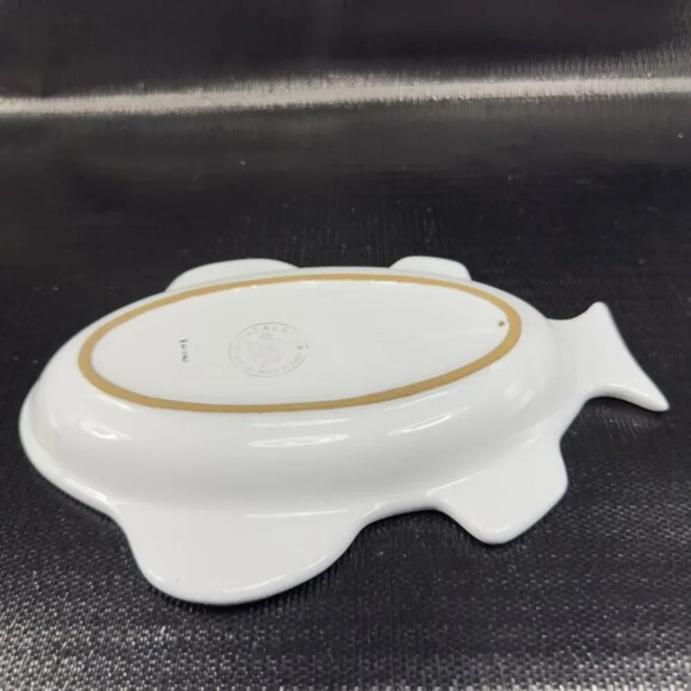 Vintage Italian Caleca Pottery Fish Shaped Dish Plate Container Hand Painted VTG